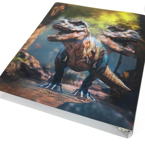 2PK Dinosour Fashion 3-ring Binder 3D look multi color.10in X11.5 in - Picture 4 of 6